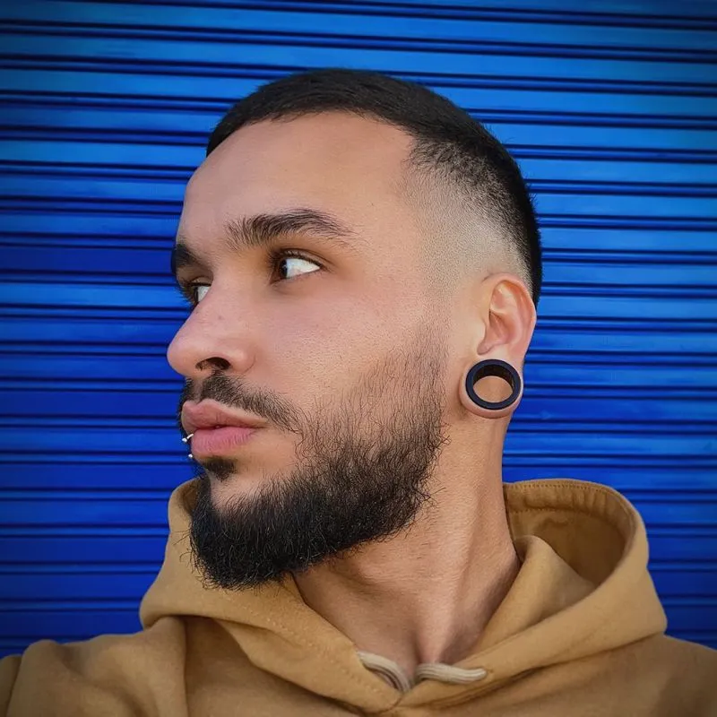 Alargador de Acrílico Preto com Rosca para Expansão Segura