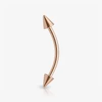 Piercing Curvo Spike em Aço Cirúrgico Rosé com Estilo