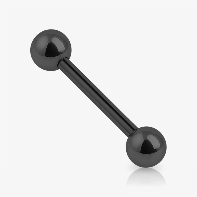 Piercing Barbell Preto 1,2mm de aço cirúrgico com bolinhas nas extremidades