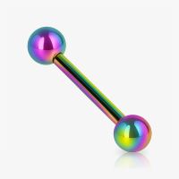 Piercing Barbell 1,2mm Bolinha em Aço Cirúrgico Rainbow