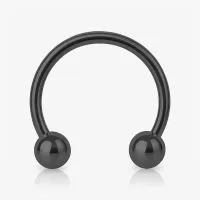 Piercing Ferradura Preta em Aço Cirúrgico 316L