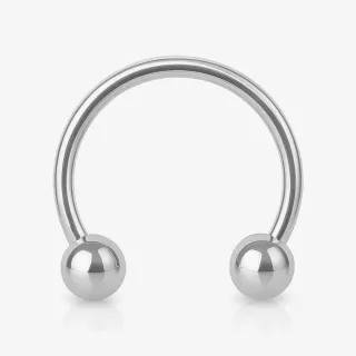Piercing ferradura prateado com bolinha de aço cirúrgico