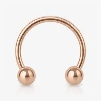 Piercing ferradura rosê com bolinha em aço cirúrgico