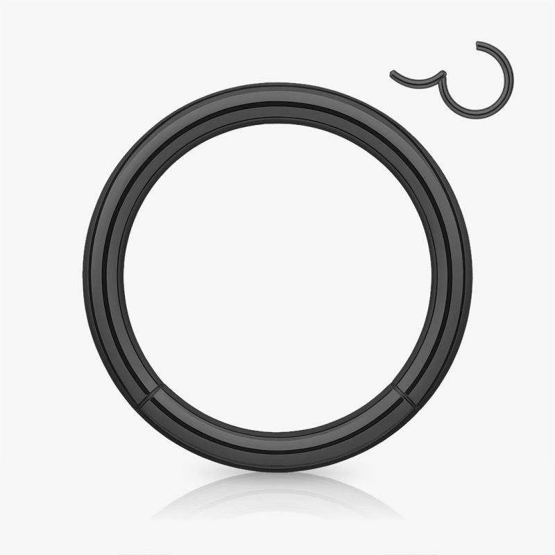 Piercing Argola de Aço preto com fecho clicker resistente