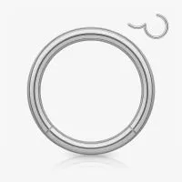 Piercing Argola de Aço prateada com fecho clicker seguro
