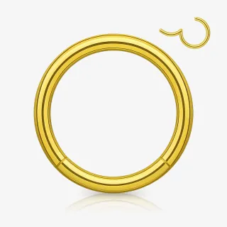 Piercing Argola de Aço dourada com fecho clicker articulado