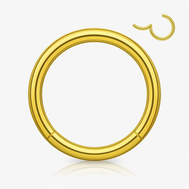 Piercing Argola de Aço dourada com fecho clicker articulado