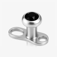 Piercing Microdermal Titanium Base com Cristal Preto