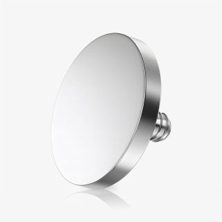 Disco Plano Prateado em aço cirúrgico para base microdermal 1.6mm