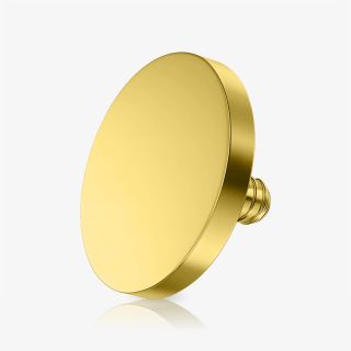 Disco Plano Dourado para base microdermal em aço cirúrgico