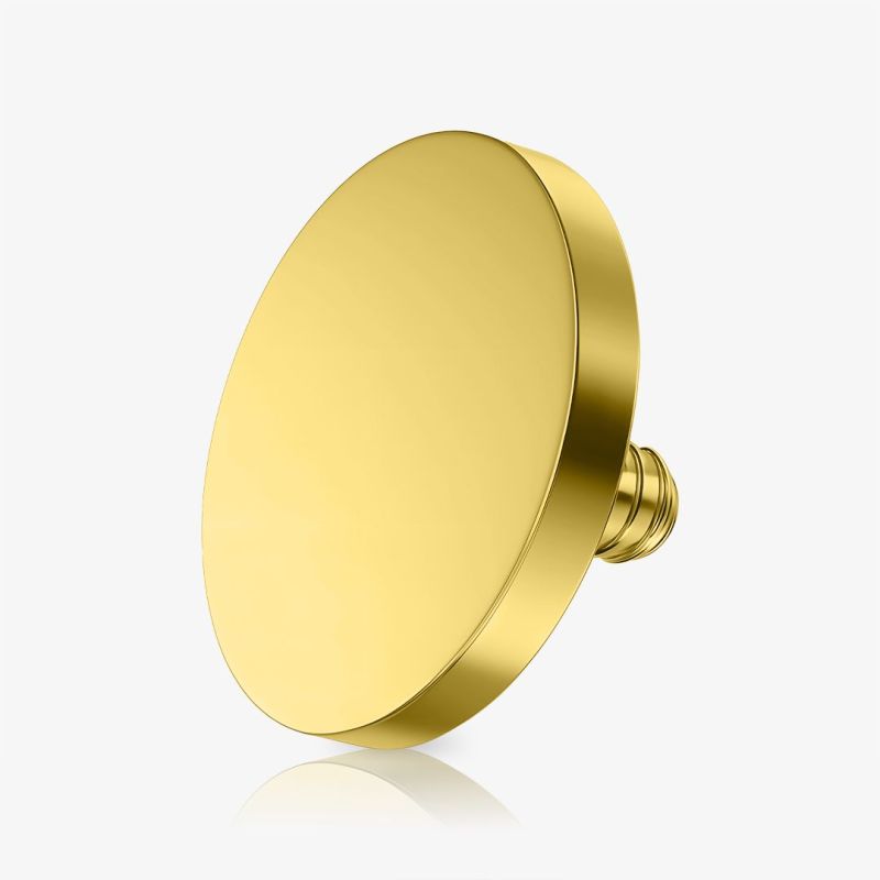 Disco Plano Dourado para base microdermal em aço cirúrgico