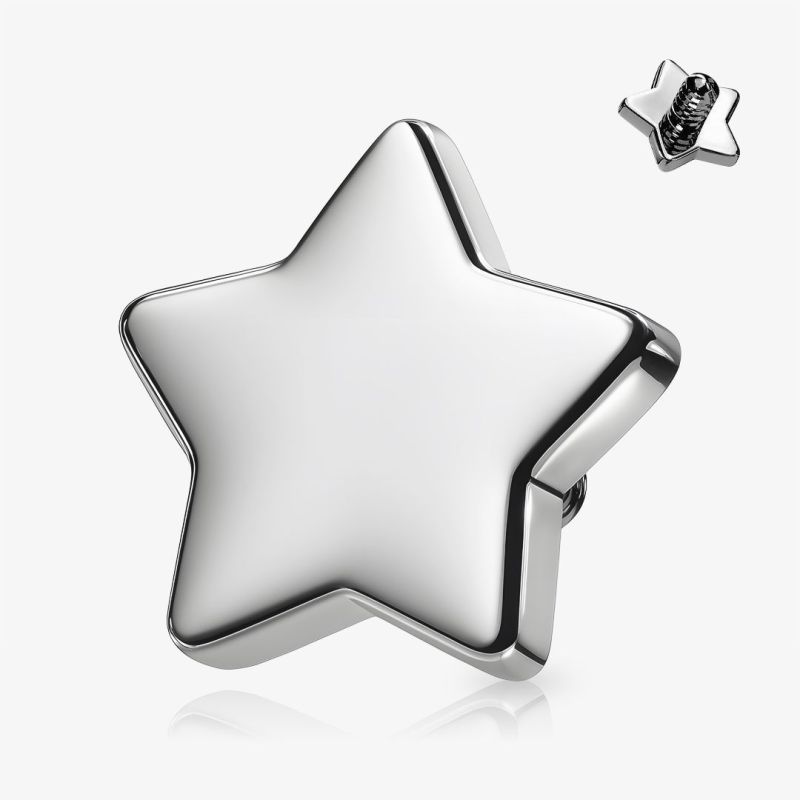 Estrela Aço Base Microdermal com brilho e segurança 1.6mm