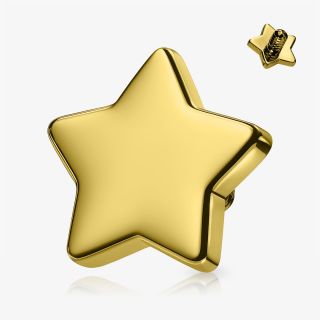 Estrela dourada base microdermal em aço cirúrgico 1.6mm