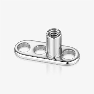 Base microdermal titânio com acabamento polido e rosca interna