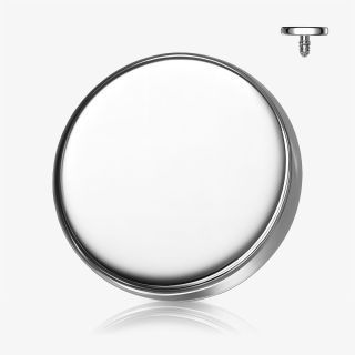 Circulo Prateado de Titânio para base microdermal com acabamento polido