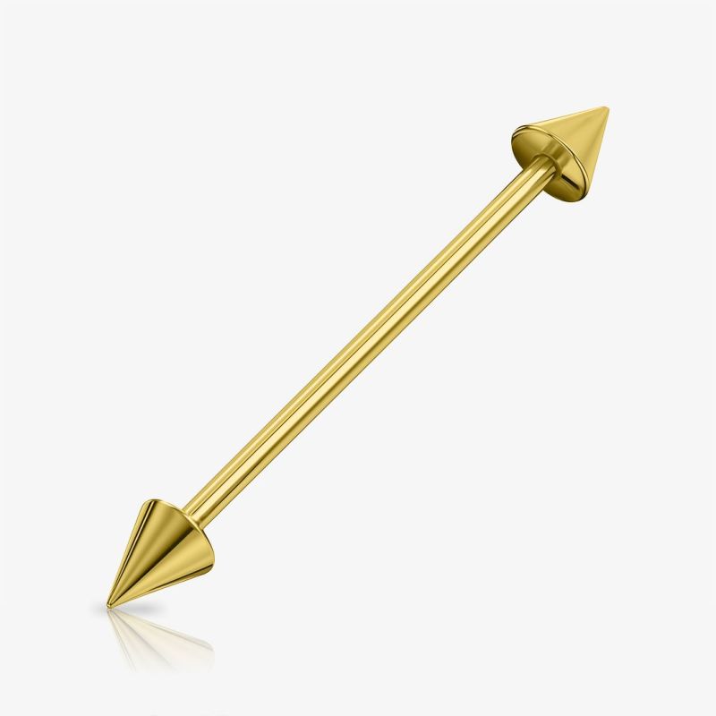 Piercing Transversal Spike prateado em aço cirúrgico com spikes nas extremidades