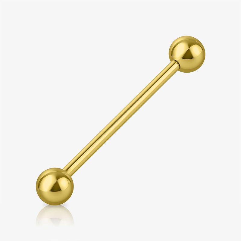 Piercing Transversal Bolinha em aço cirúrgico com acabamento polido