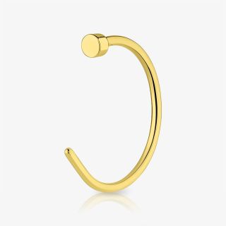 Piercing nariz dourado argola em aço cirúrgico com acabamento polido e brilho intenso