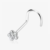 Piercing Nariz U Flor com cristais delicados e elegantes