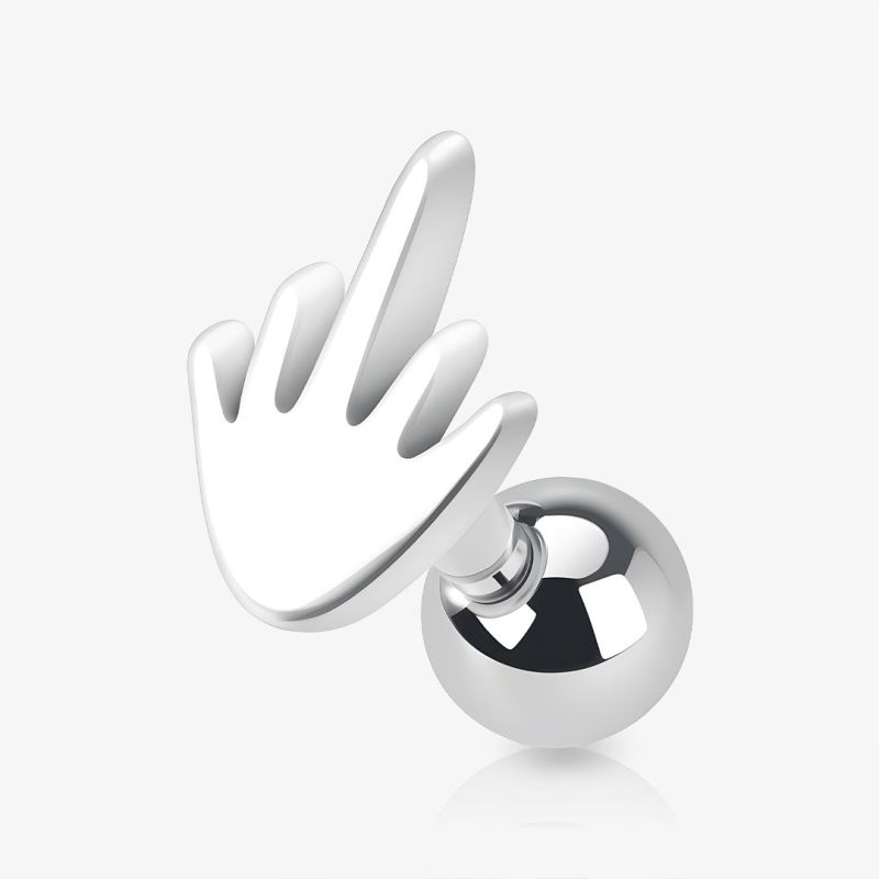 Piercing Cartilagem Dedo em aço cirúrgico com design pequeno e delicado