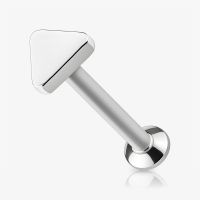Piercing Labret Triângulo em Aço Cirúrgico Prateado