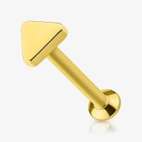 Piercing Labret Triângulo em Aço Cirúrgico Dourado