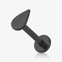 Piercing Labret Gota Preto com Design Elegante em Aço