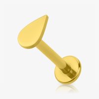 Piercing labret gota dourado em aço para cartilagem