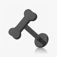 Piercing Labret Osso Dog Preto em Aço | ALARGS