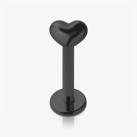 Piercing Cartilagem Labret Coração Preto e Estiloso