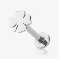 Piercing Labret Trevo em Aço Cirúrgico Feminino