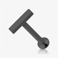 Piercing Labret Barra Curta em Aço Cirúrgico Preto