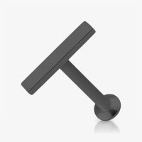 Piercing Labret Barra Média em Aço Preto de Alta Qualidade