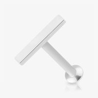 Piercing Labret Barra Média em Aço Cirúrgico Prateado