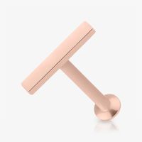 Piercing Labret Barra Média em Aço Cirúrgico Rosê – ALARGS