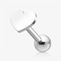 Piercing Barbell Coração em aço cirúrgico prateado – ALARGS