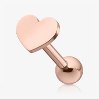 Piercing Barbell Coração com Aço Rosê de Alta Qualidade