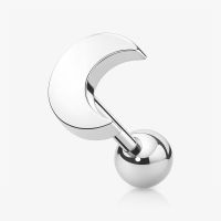 Piercing Barbell Lua com design delicado em aço cirúrgico