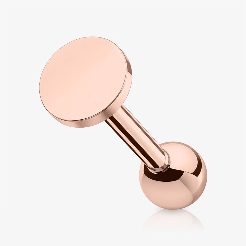 Piercing Tragus Rosé com zircônia em formato de círculo