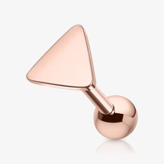Piercing Barbell Rosê Triângulo em aço cirúrgico com acabamento rosê