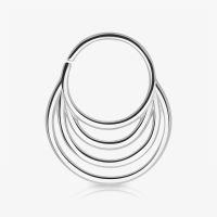 Piercing Septo Prateado com Argolas Delicadas em Aço