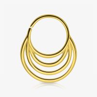 Piercing Septo Dourado com Argolas em Aço Cirúrgico