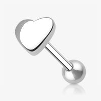 Piercing Língua Coração em Aço Cirúrgico Pequeno