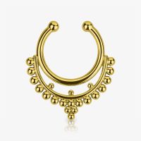 Piercing Falso Septo Indiano com Estilo Dourado e Delicado