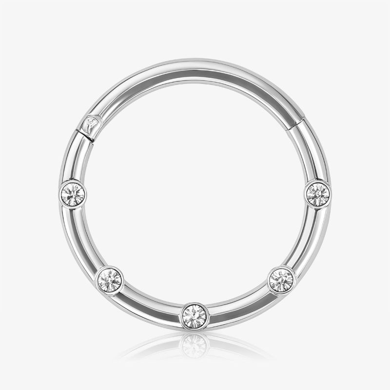Piercing Argola Clicker Pontos com micro zircônias cravadas na frente