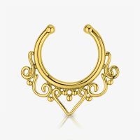 Piercing Septo Falso Dourado Ornamentado com Estilo Único