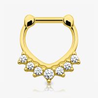 Piercing Septo Clicker 7 Strass Dourado – ALARGS