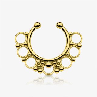 Piercing septo argolas dourado falso com design elegante para nariz