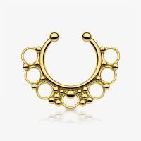 Piercing Septo Falso Argolas com Design Dourado Brilhante