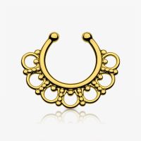 Piercing Septo Falso Anéis Ornamentados em Aço Envelhecido